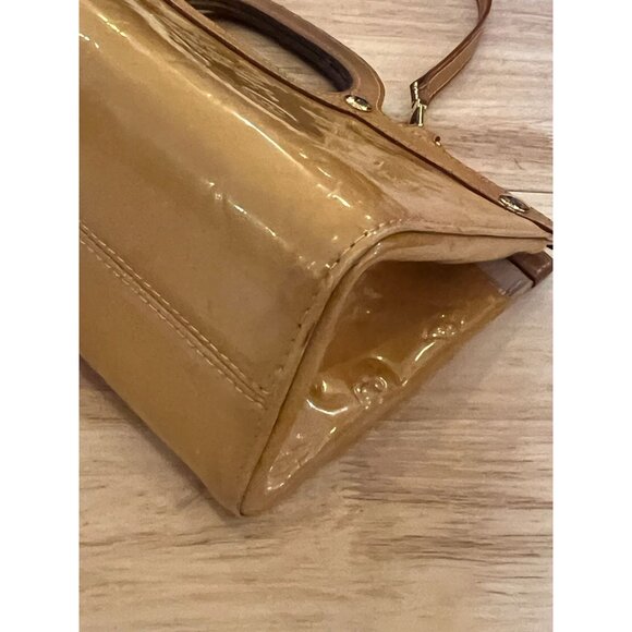 π  AUTHENTIC LOUIS VUITTON ROXBURY DRIVE YELLOW VERNIS HANDBAG - Picture 7 of 16